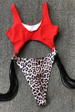 Stacey Red Leopard Monokini