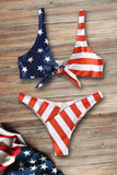 Stars & Stripes Tie Front Bikini Set